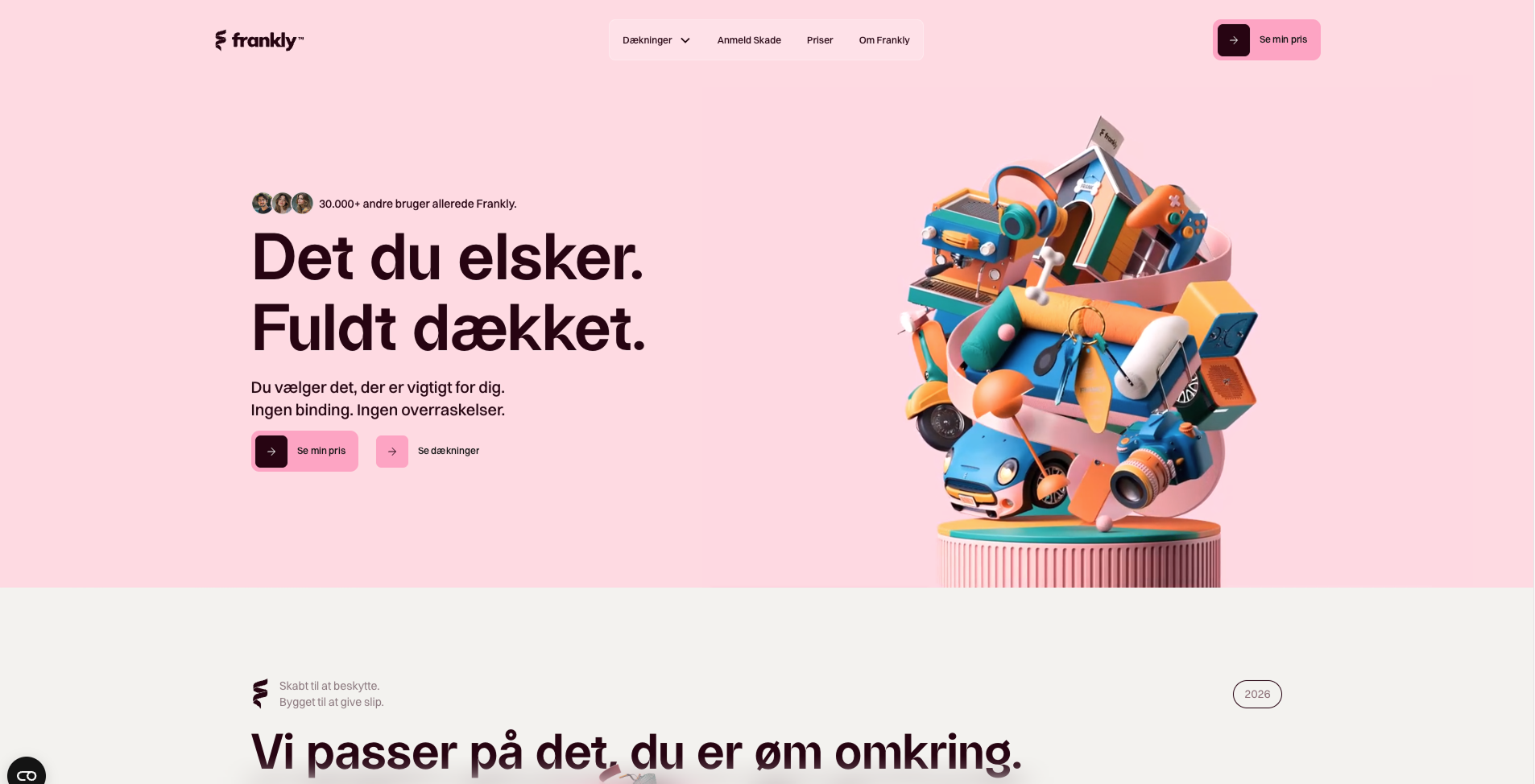Frankly Insurance website after Basenine redesign
